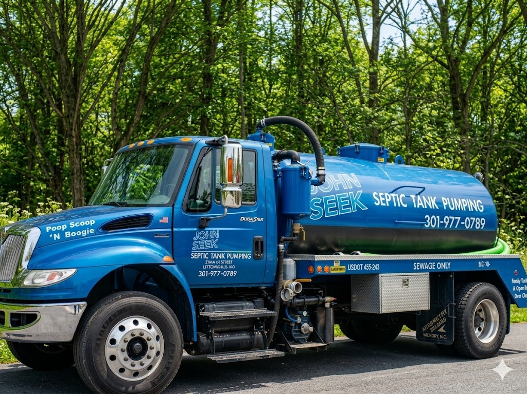 John Seek septic truck on site