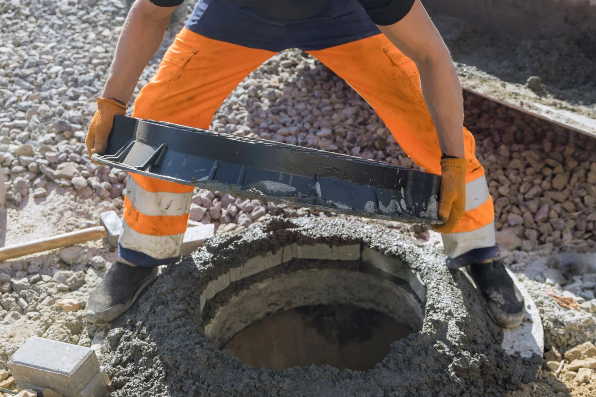 Septic system repair tools and pipes